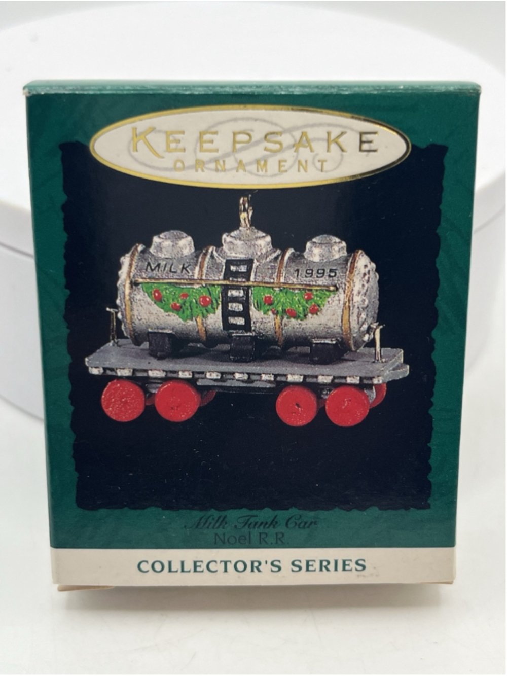 Milk Tank Car-Noel`1995`Miniature,A Little Milk Tank Train Car,Hallmark Ornament